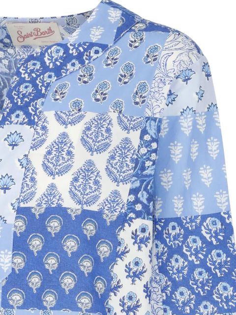 MC2 Saint Barth patchwork V-neck mini dress - Blue - zdjęcie produktu nr 2