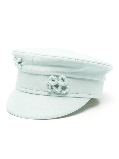 Ruslan Baginskiy Monogram linen baker boy hat - Green