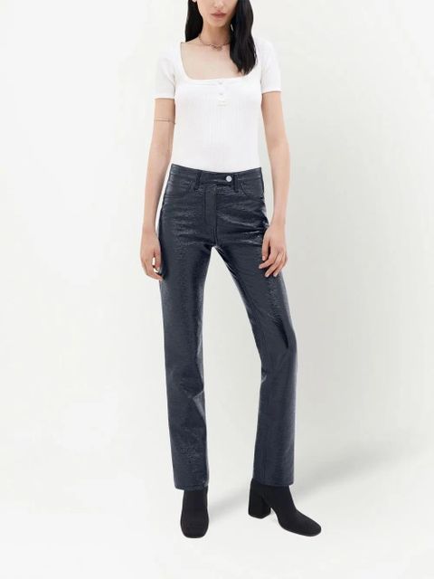 Courrèges slim-fit vinyl trousers - Blue