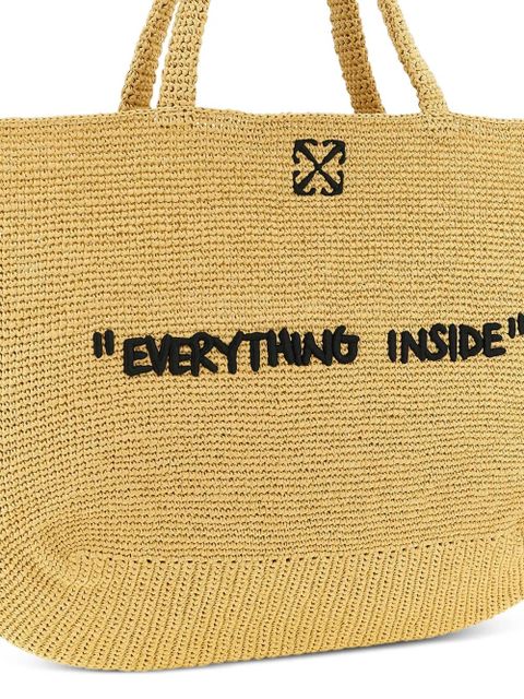 Off-White Jitney embroidered tote bag - Neutrals