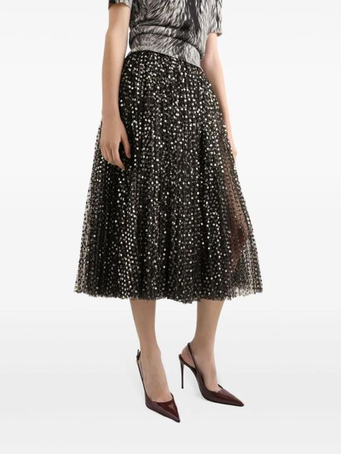 Dolce & Gabbana sequin-embellished skirt - Black