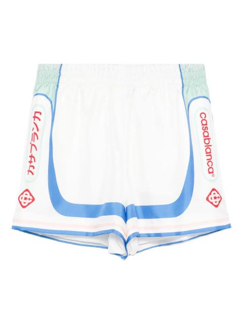 Casablanca Fuji Dream silk shorts - White - zdjęcie produktu nr 1