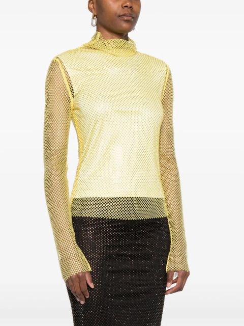 Sportmax rhinestone-embellished top - Yellow