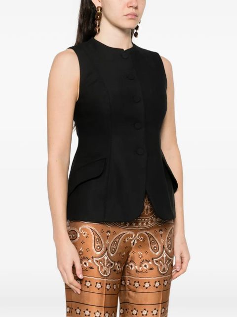 SANDRO buttoned front-pocket gilet - Black