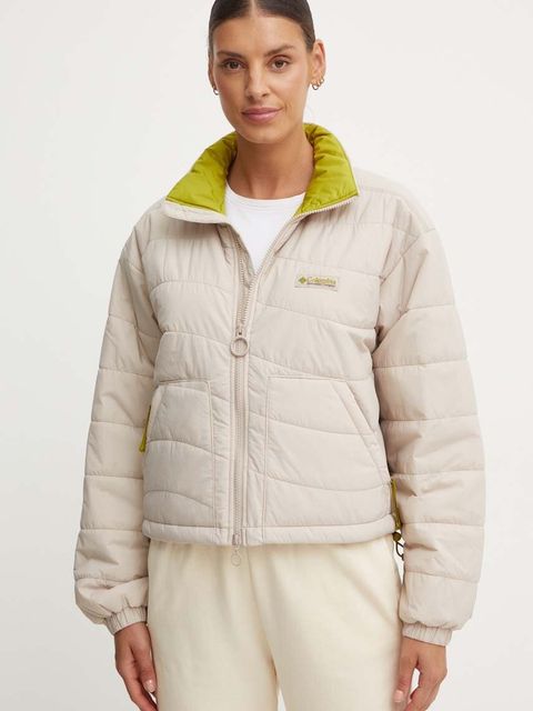 Columbia kurtka Wallowa Insulated damska kolor beżowy przejściowa oversize 2090751