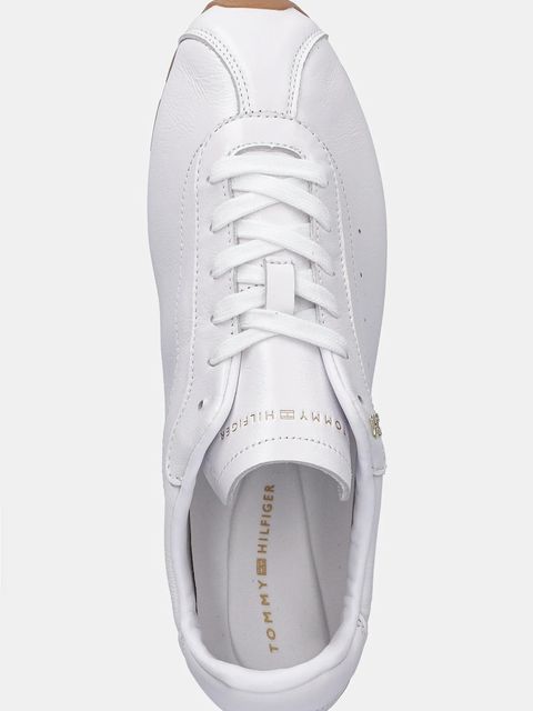 Tommy Hilfiger sneakersy skórzane TH LOW PROFILE RUNNER damskie kolor biały FW0FW08951