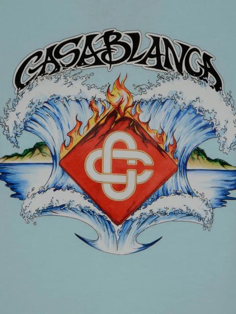 Casablanca printed short-sleeve T-shirt - Blue