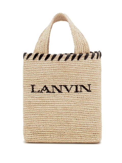 Lanvin logo-motif raffia tote bag - Neutrals - zdjęcie produktu nr 1
