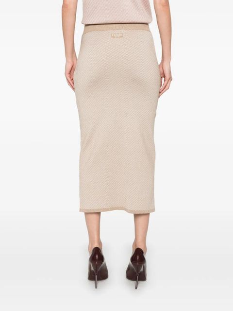 FENDI FF midi skirt - Neutrals