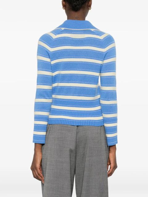 Guest In Residence Port button striped sweater - Blue