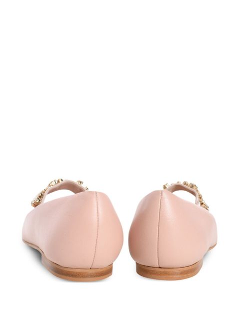 Casadei crystal-embellished ballerina shoes - Pink