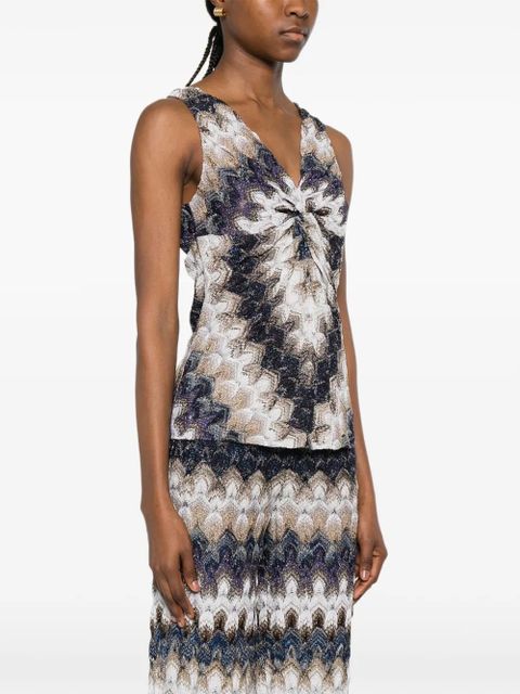 Missoni chevron-pattern twist-detail top - Blue