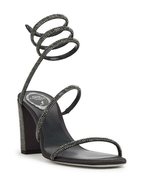 René Caovilla Cleo 80mm crystal-embellished sandals - Black - zdjęcie produktu nr 2