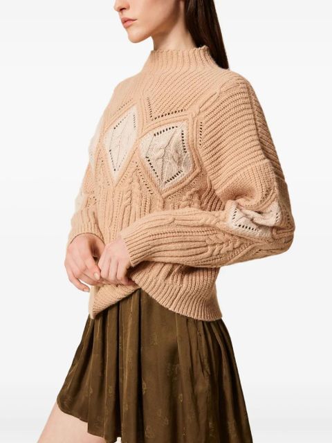 TWINSET cable-knit intarsia jumper - Brown