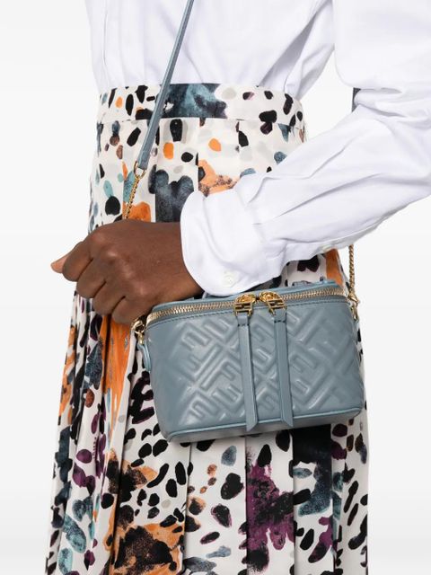 FENDI Vanity FF-logo leather mini bag - Blue - zdjęcie produktu nr 2