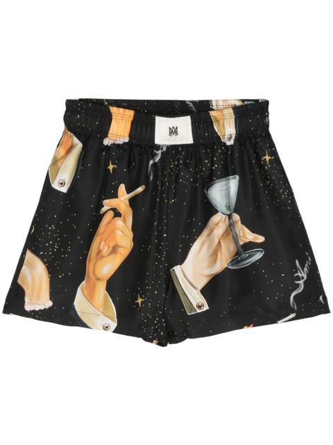 AMIRI Champagne silk shorts - Black - zdjęcie produktu nr 1