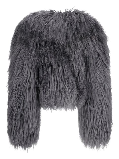 The Attico shaggy-pile bomber jacket - Grey - zdjęcie produktu nr 2