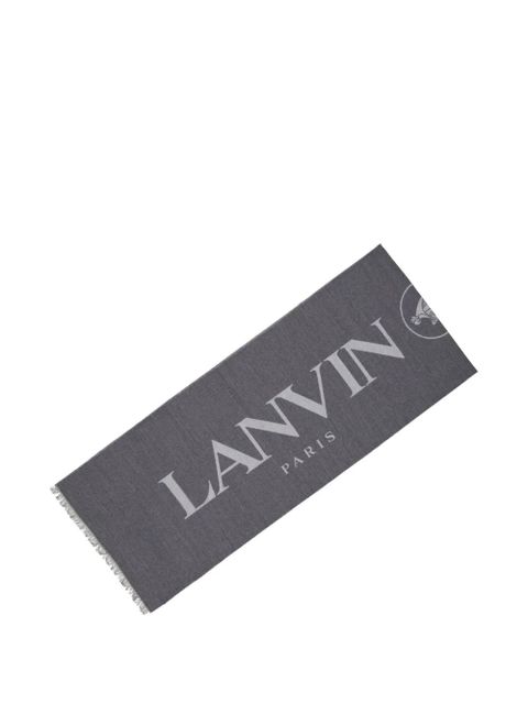 Lanvin logo-print silk scarf - Grey - zdjęcie produktu nr 1