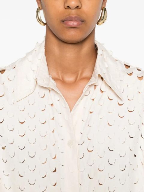 Nanushka button-front perforated dress - Neutrals