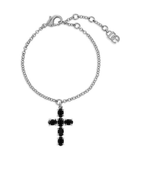 Dolce & Gabbana cross-pendant bracelet - Silver