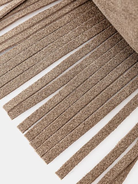 Answear.LAB torebka zamszowa kolor beżowy