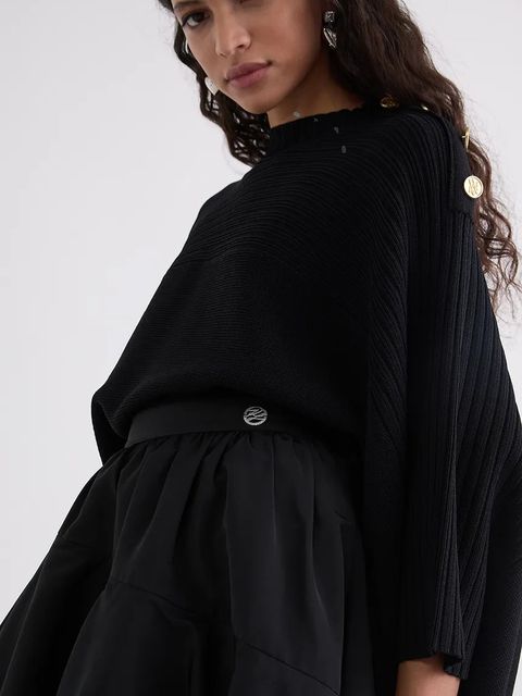 Karl Lagerfeld spódnica kolor czarny midi rozkloszowana A3W12015 - zdjęcie produktu nr 2