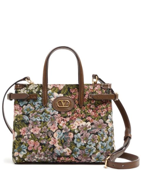 Valentino Garavani small Antives jacquard tote bag - Brown - zdjęcie produktu nr 1
