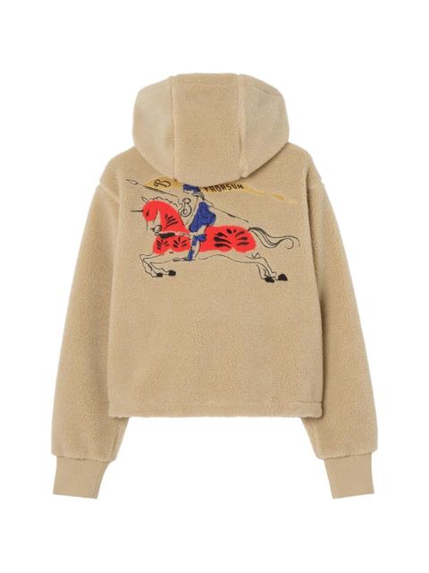 Burberry EKD embroidered hooded fleece jacket - Neutrals - zdjęcie produktu nr 2