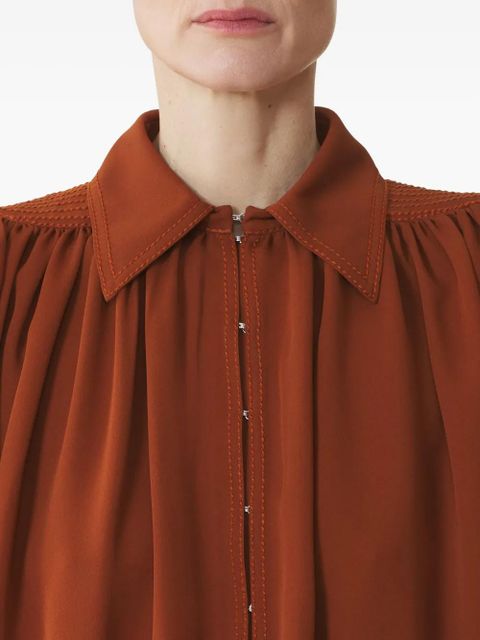 Lanvin puffed-sleeve button top - Orange