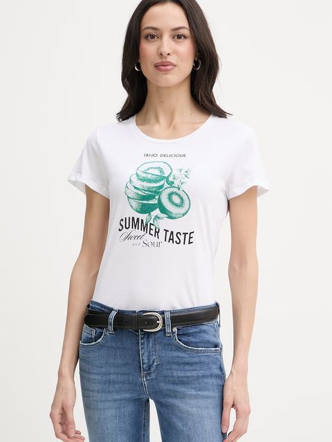 Liu Jo t-shirt damski bawełniany - zdjęcie produktu nr 2