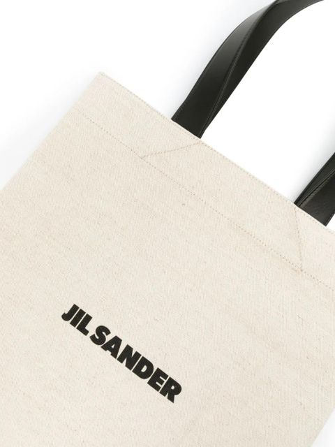 Jil Sander logo-print canvas tote bag - Neutrals