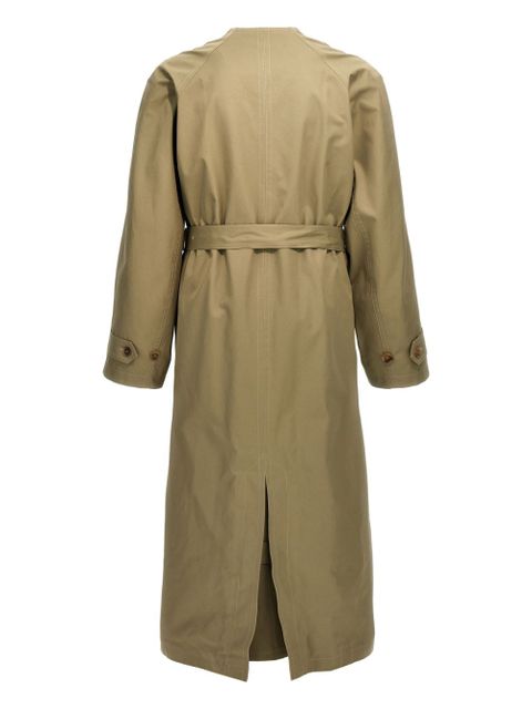 Balenciaga collarless belted cotton trench coat - Neutrals - zdjęcie produktu nr 2
