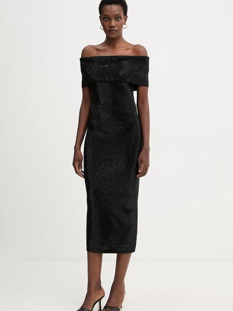 MICHAEL Michael Kors sukienka kolor czarny midi dopasowana MF5836B5ZV