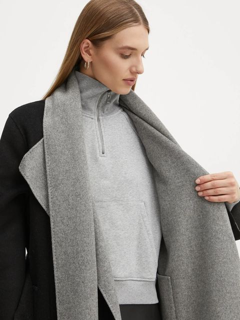 Karl Lagerfeld płaszcz wełniany dwustronny kolor czarny przejściowy A1W15018