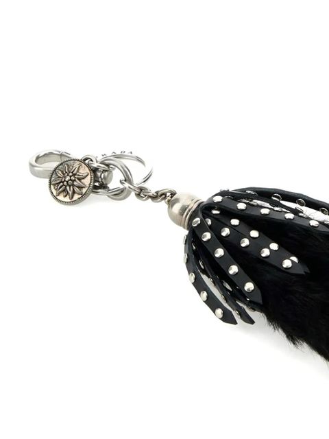 Prada leather keyring - Black