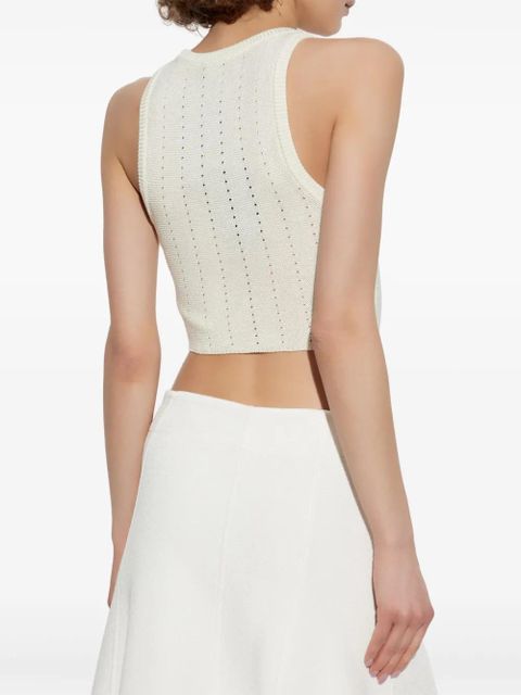 ETRO punched-detail crop top - Neutrals