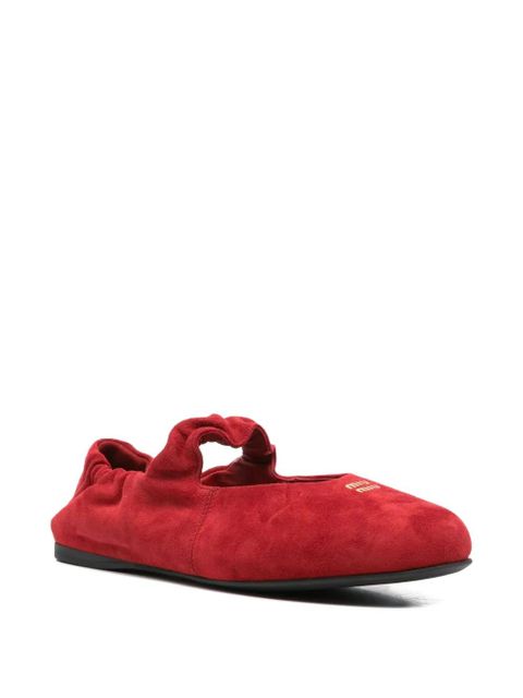 Miu Miu suede ballet flats - Red - zdjęcie produktu nr 2