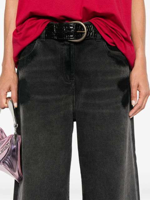The Attico layered-waist jeans - Black