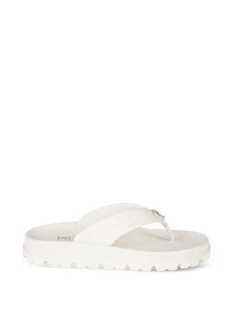 Prada logo-plaque flip flops - White - zdjęcie produktu nr 1