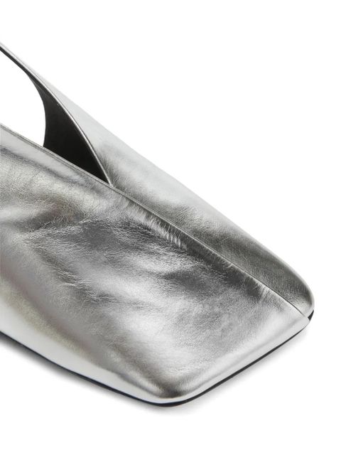 Jil Sander 70mm square-toe leather pumps - Grey