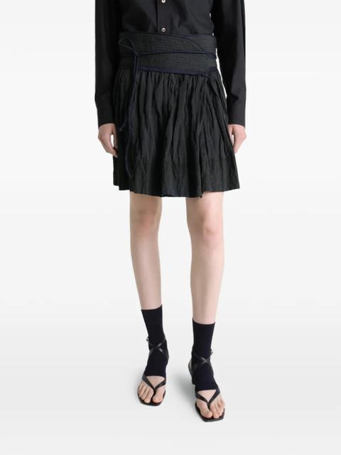 LEMAIRE crinkled wrap mini skirt - Black