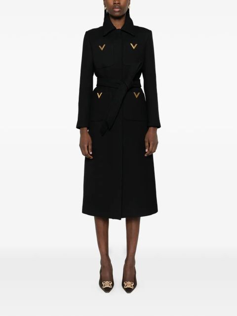 Valentino Garavani logo-detail single-breasted coat - Black - zdjęcie produktu nr 2