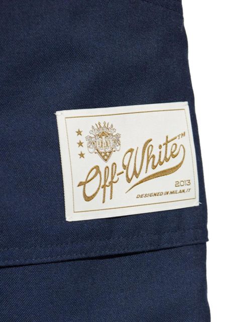 Off-White patch-pocket wide-leg trousers - Blue