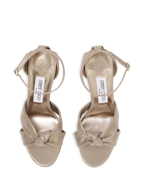 Jimmy Choo 85mm Rosie knotted ankle-strap sandals - Gold