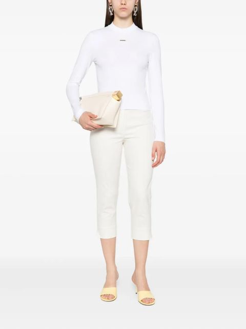 Jacquemus logo-patch long-sleeve T-shirt - White