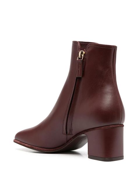 Ferragamo Gancini plaque ankle boots - Red