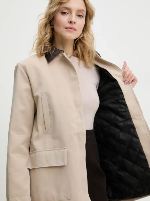 Answear.LAB kurtka kolor beżowy przejściowa