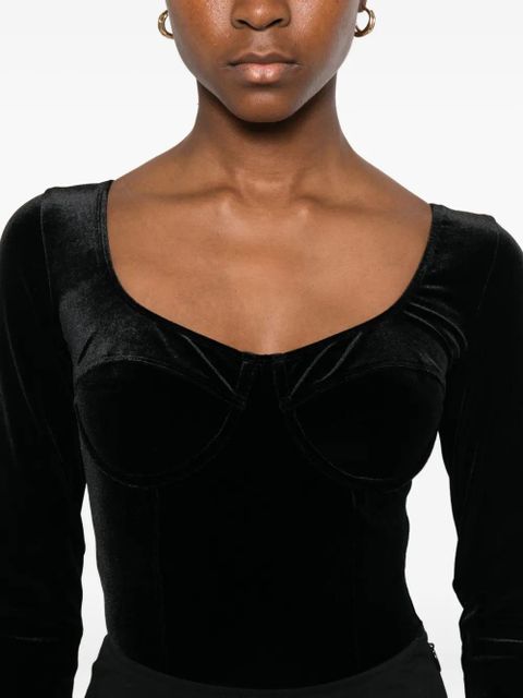 Maje long-sleeve bodysuit - Black