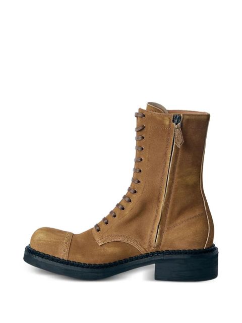 Miu Miu embossed sole lace-up boots - Brown - zdjęcie produktu nr 2