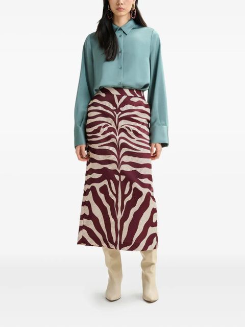 Essentiel Antwerp zebra-print mid skirt - Red - zdjęcie produktu nr 2